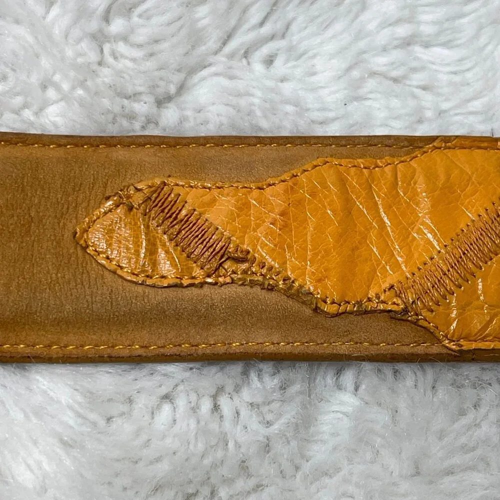 MONTANA Women's Tan Leather Cowboy Belt Size 32